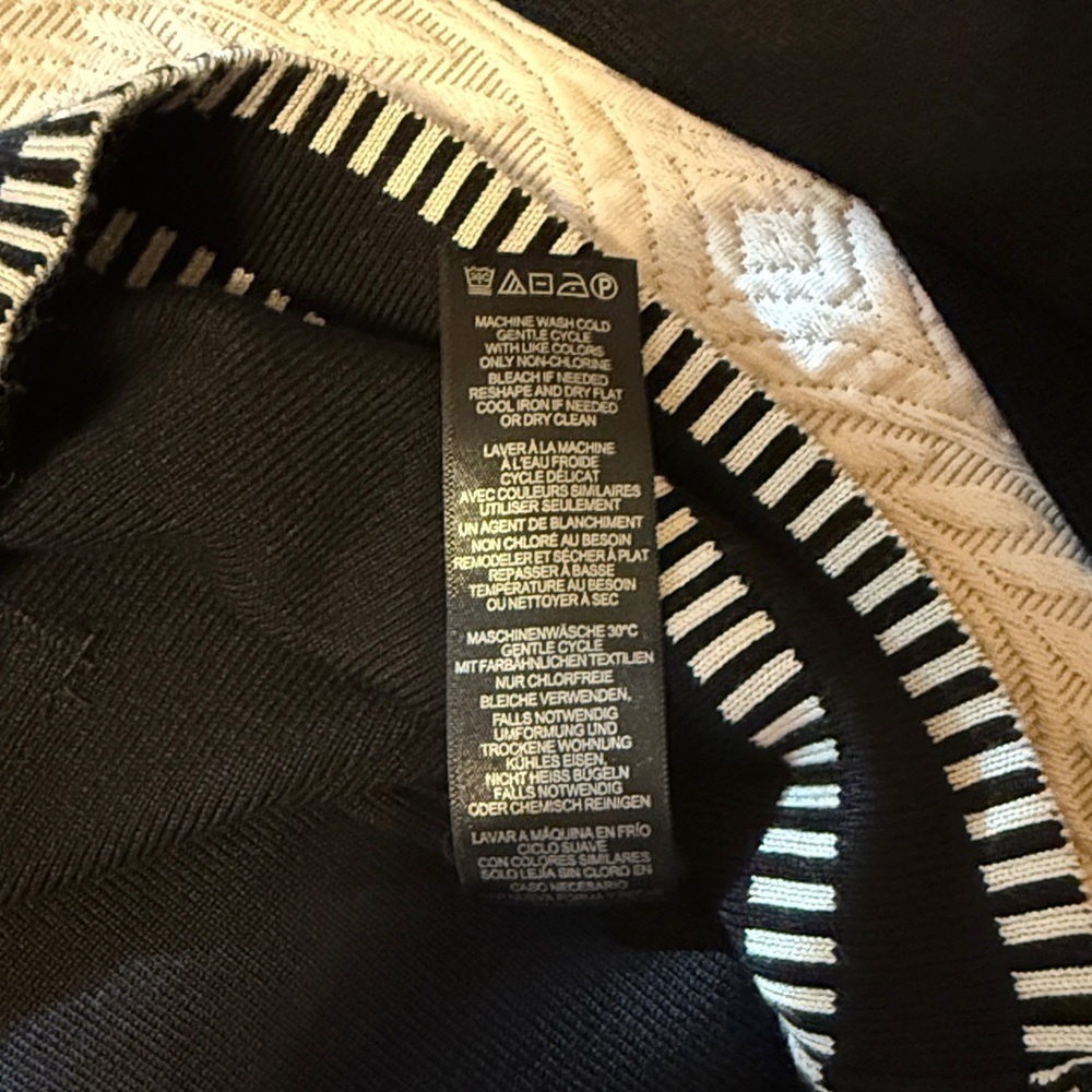Adrianna Papell Black and White Cardigan with Button Accents - Picture 12 of 12